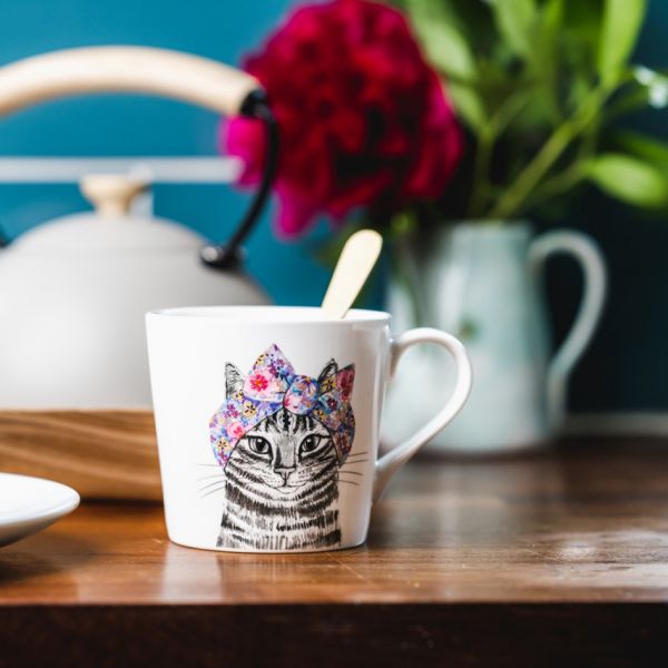 Кружка фарфоровая Mikasa Tipperleyhill с принтом кошки 380 мл KITCHEN CRAFT
