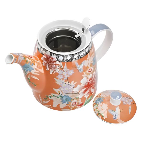 Чайник Bell London Pottery 1л с коралловым цветочным рисунком KITCHEN CRAFT