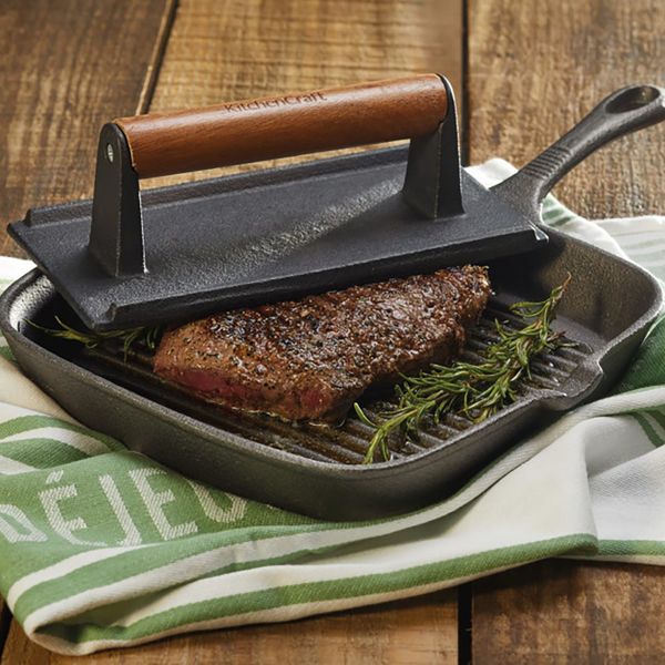 Пресс для гриля чугунный с деревянной ручкой 11х21 см KITCHEN CRAFT
