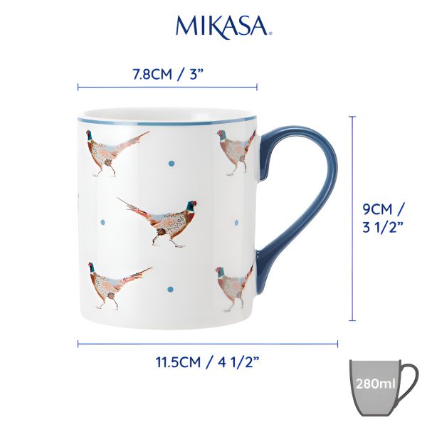 Кружка фарфоровая Pheasant Mikasa BLUE/WHITE 280 мл KITCHEN CRAFT
