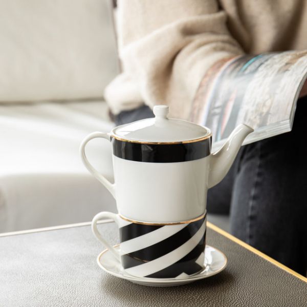 Чайный фарфоровый набор на 1 персону, 500 и 200 мл Mikasa Luxe Deco KITCHEN CRAFT
