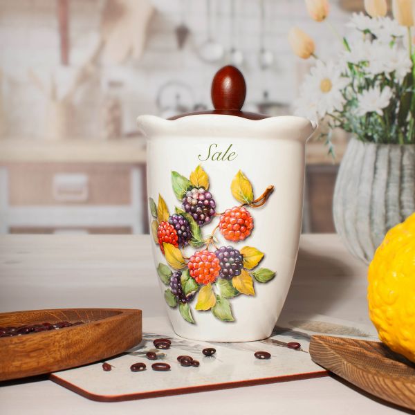 Емкость для соли с крышкой Frutti di Bosco 19 см Nuova Cer
