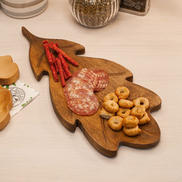 Блюдо для сервировки "Дуб", 17x39 см, темно-коричневый Uneca