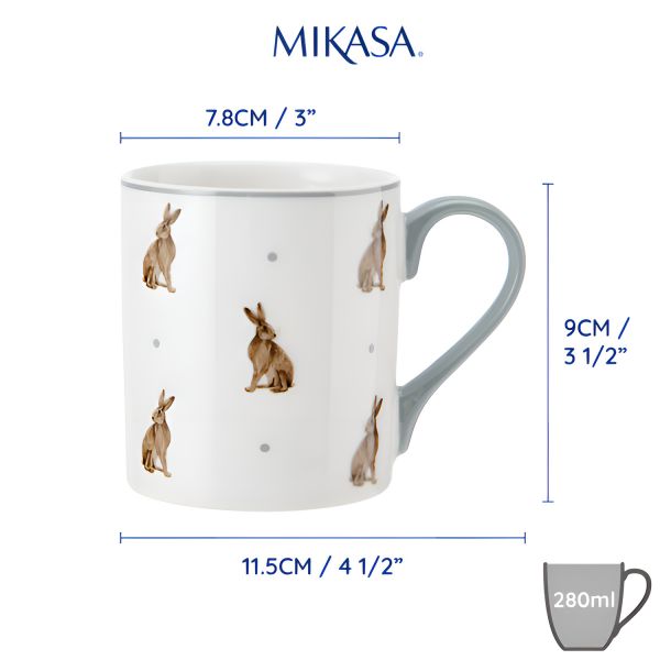 Кружка фарфоровая Hare Mikasa GREY/WHITE 280 мл KITCHEN CRAFT