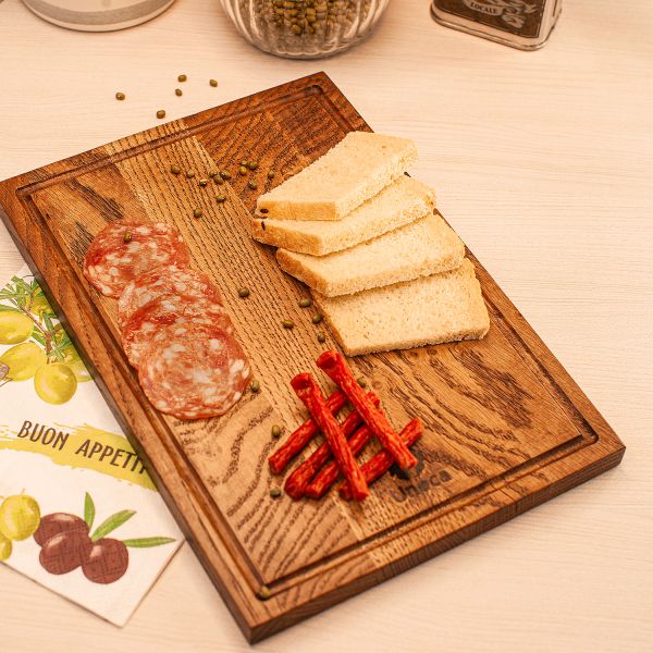 Доска разделочная прямоугольная 30х21 см дуб, темно-коричневый Uneca