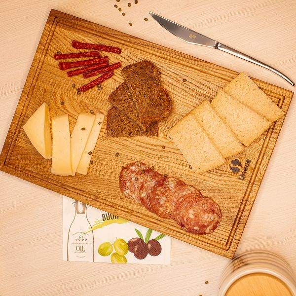 Доска разделочная прямоугольная 33х23 см дуб, светло-коричневый Uneca