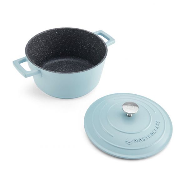 Кастрюля с крышкой 2.5 л, 20 см, литой алюминий PASTEL BLUE MasterClass KITCHEN CRAFT
