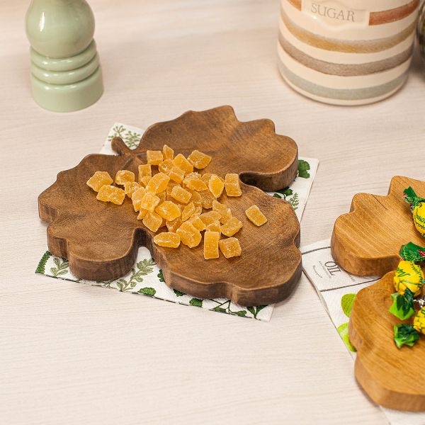 Блюдо для сервировки "Клён", 20x20 см, темно-коричневый Uneca