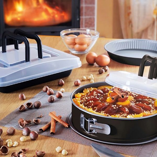 Форма для выпекания круглая разъемная, 18 см, черная, Guardini
