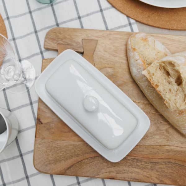 Масленка фарфоровая Mikasa Chalk 21 см белая KITCHEN CRAFT
