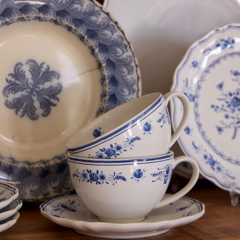 Чашка чайная 260 мл, керамика, white/blue, Vila COSTA NOVA FIC131-WBL(FIC131-00225G)