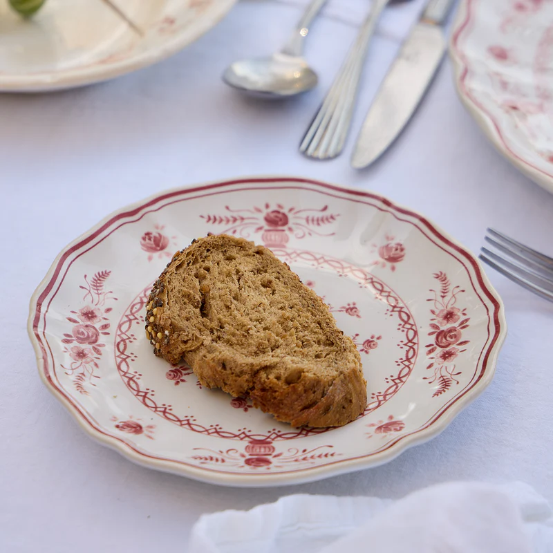 Тарелка десертная 17 см, керамика, white/red, Vila COSTA NOVA TP172-WRD(TP172-00425E)