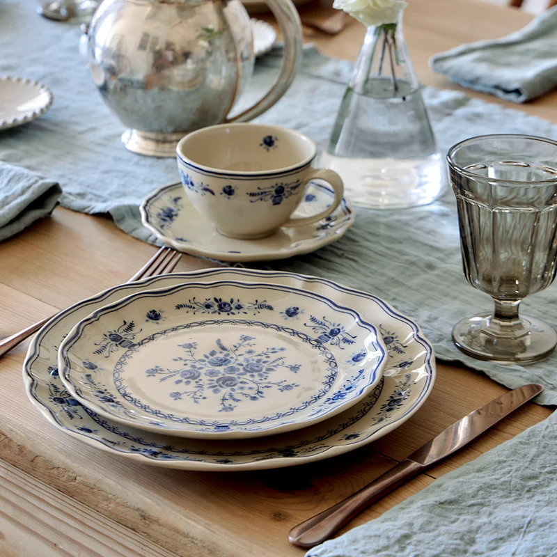 Тарелка закусочная 21 см, керамика, beige/blue, Vila COSTA NOVA TP213-BBL(TP213-00225K)