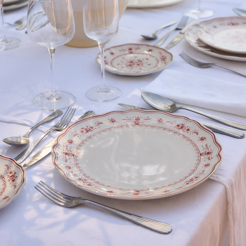 Тарелка обеденная 27 см, керамика, white/red, Vila COSTA NOVA TP273-WRD(TP273-00425A)