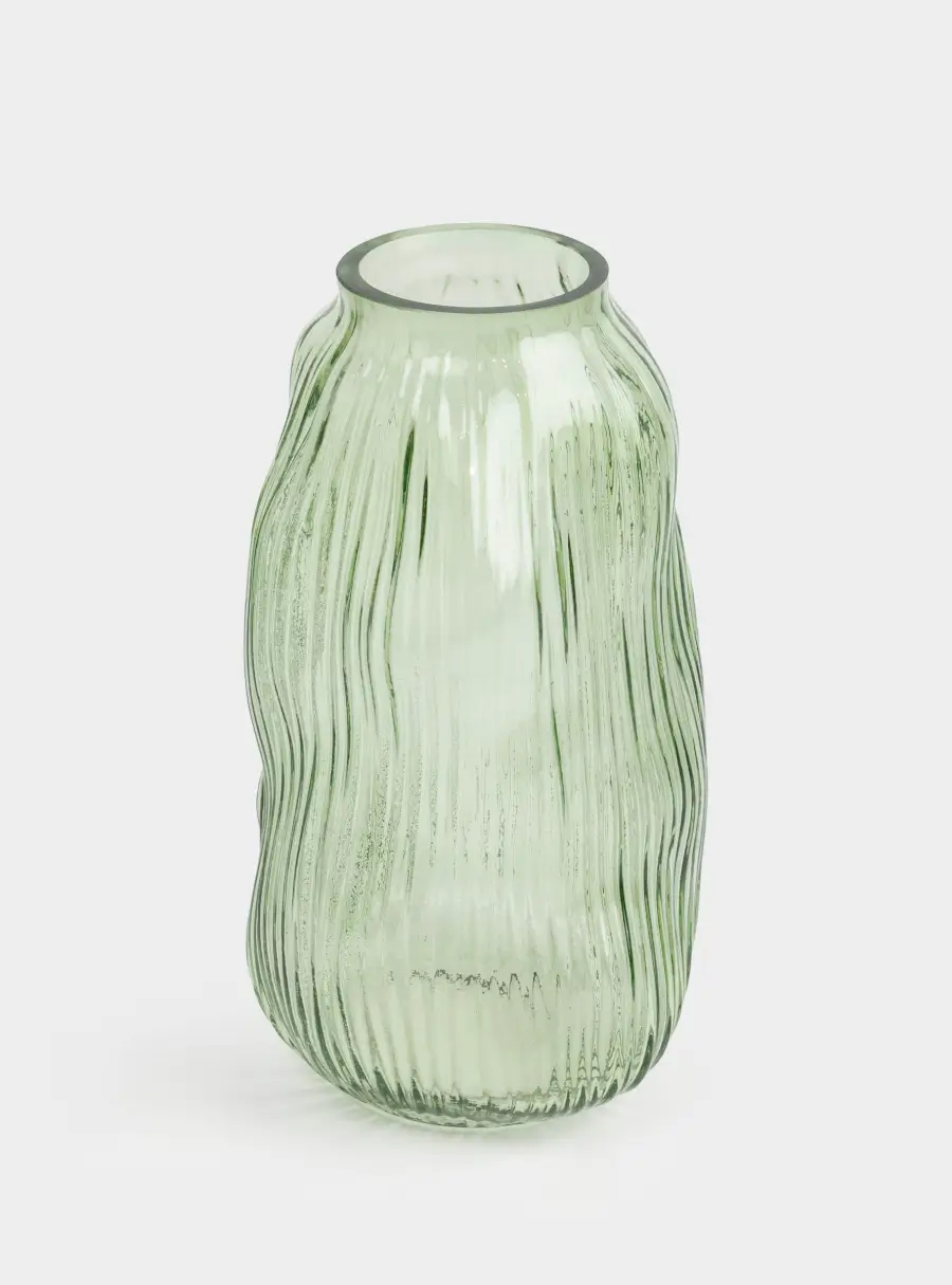 Ваза для цветов 30 см, стекло, зеленая, Creek ANNA LAFARG
