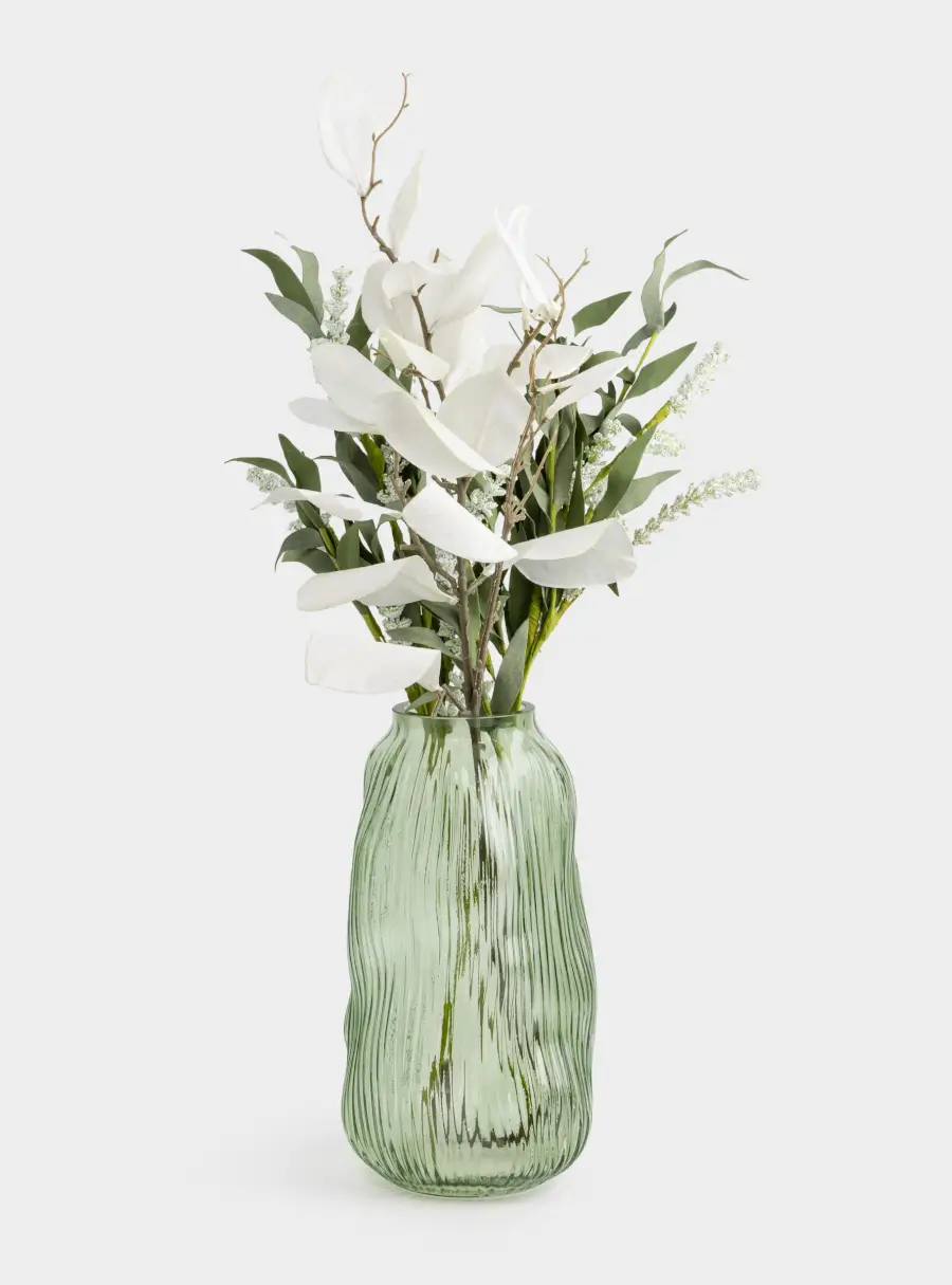 Ваза для цветов 30 см, стекло, зеленая, Creek ANNA LAFARG
