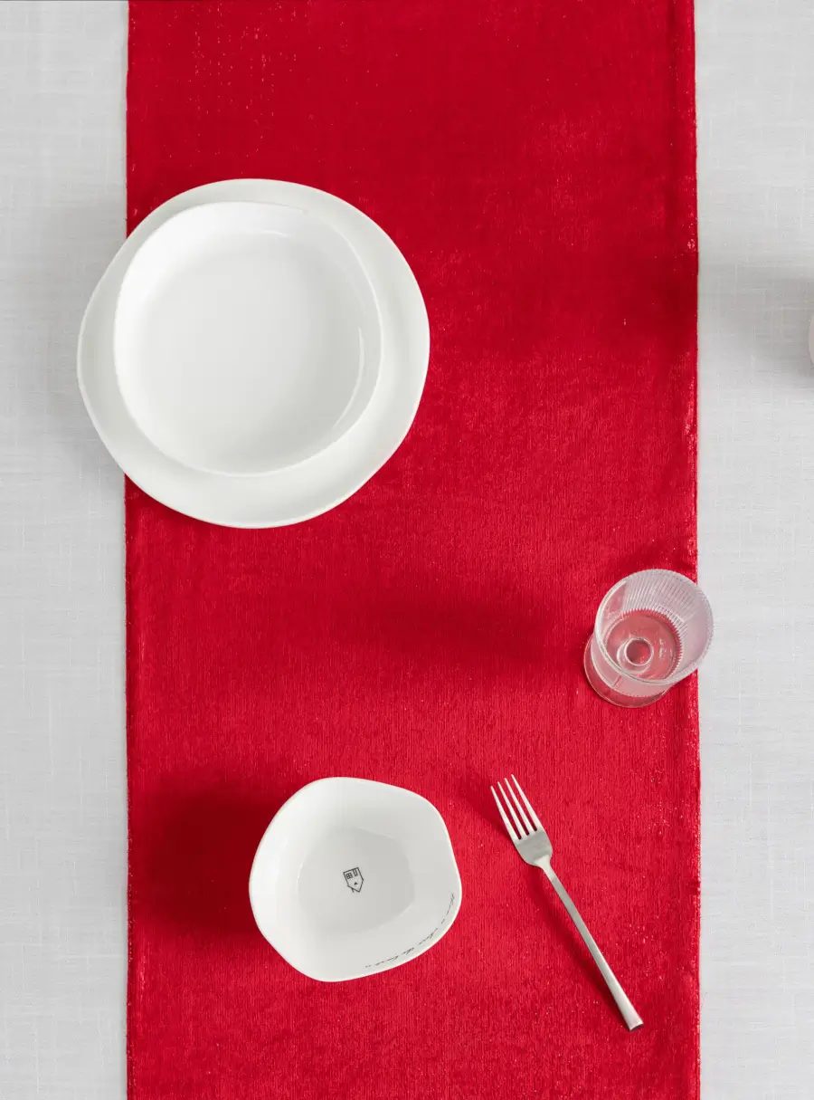 Дорожка настольная 40х160 см, бархат, красная, Luck gift