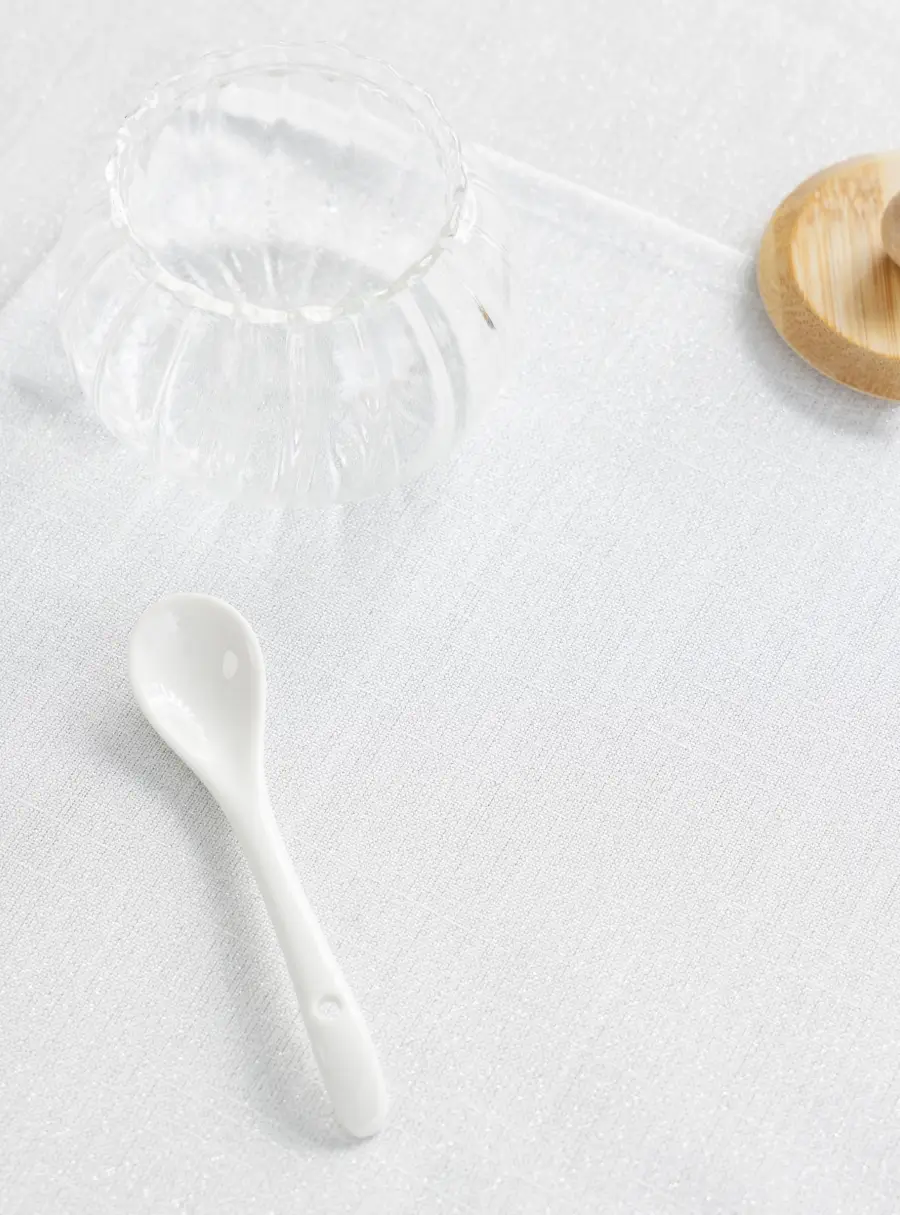 Салфетка под приборы 30х45 см, прямоугольная, полиэстер, бело-серебристая, Floe