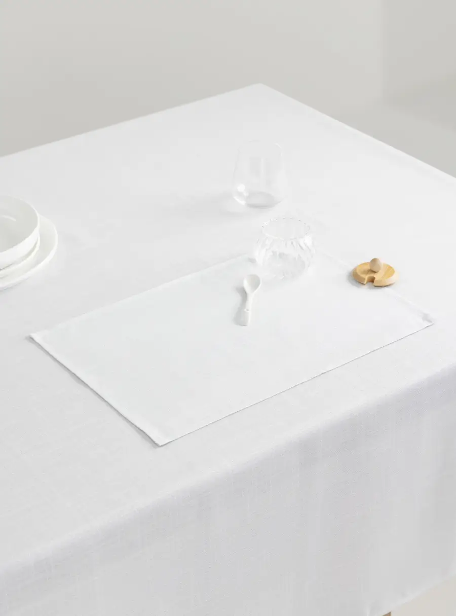 Салфетка под приборы 30х45 см, прямоугольная, полиэстер, бело-серебристая, Floe