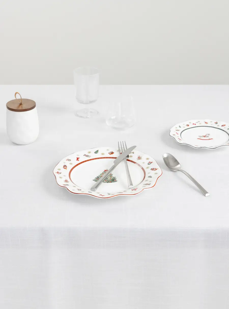 Скатерть 170х250 см, полиэстер, бело-серебристая, Floe