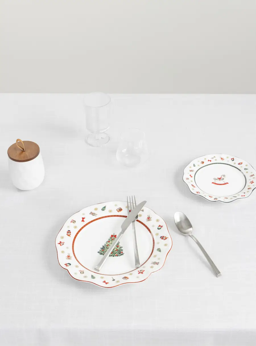 Скатерть 170х250 см, полиэстер, бело-серебристая, Floe