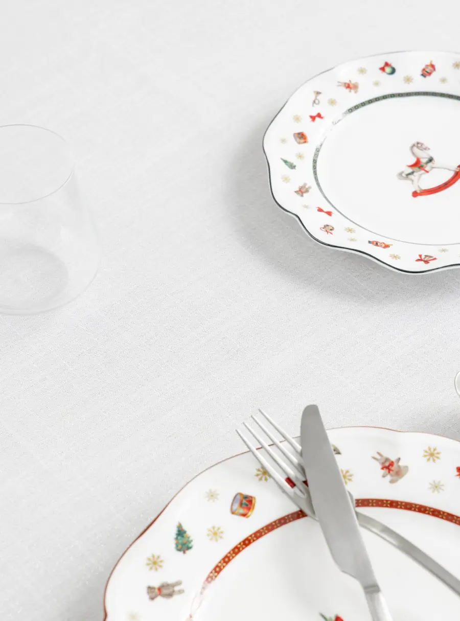 Скатерть 170х250 см, полиэстер, бело-серебристая, Floe