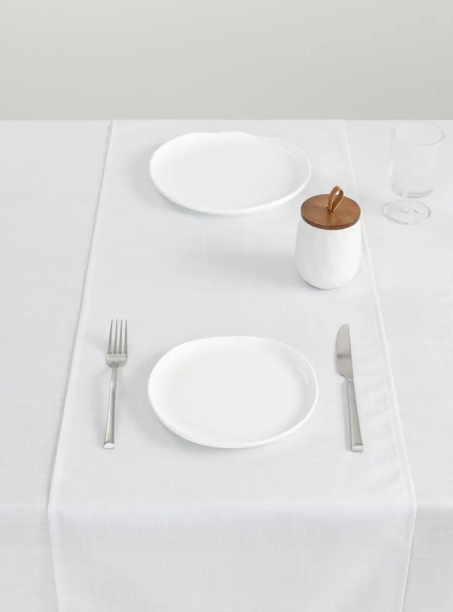 Дорожка настольная 40х160 см, полиэстер, бело-серебристая, Floe