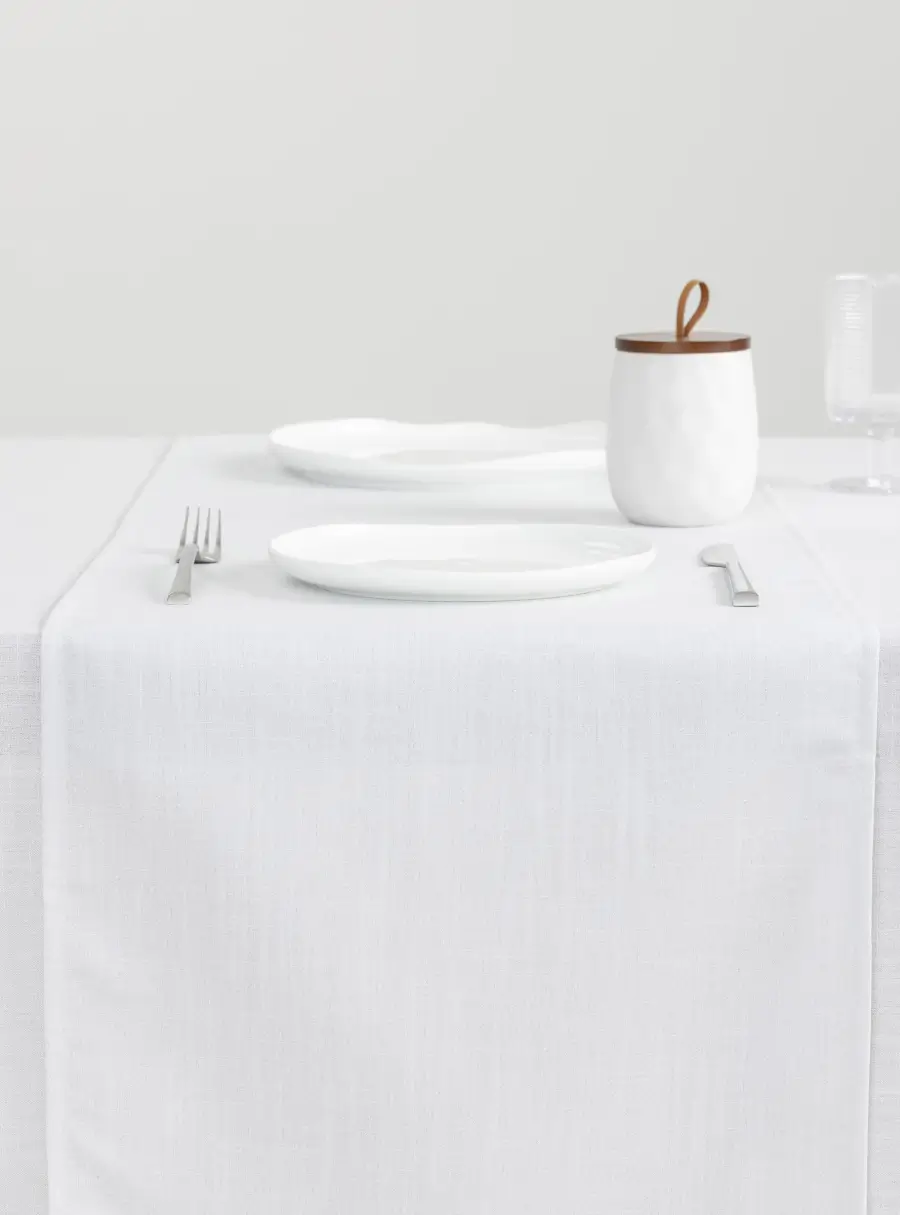 Дорожка настольная 40х160 см, полиэстер, бело-серебристая, Floe