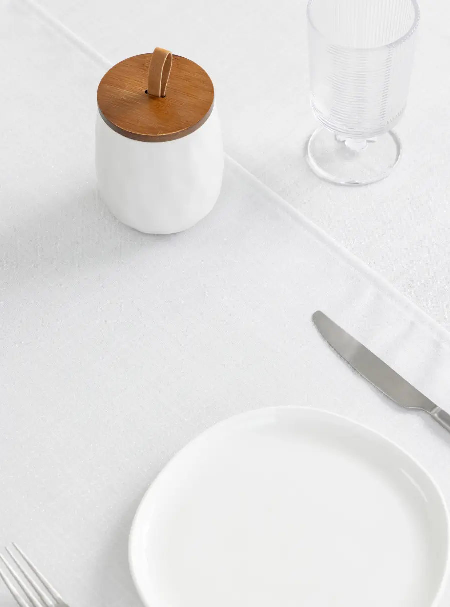 Дорожка настольная 40х160 см, полиэстер, бело-серебристая, Floe