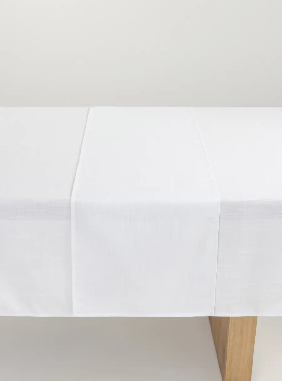 Дорожка настольная 40х160 см, полиэстер, бело-серебристая, Floe