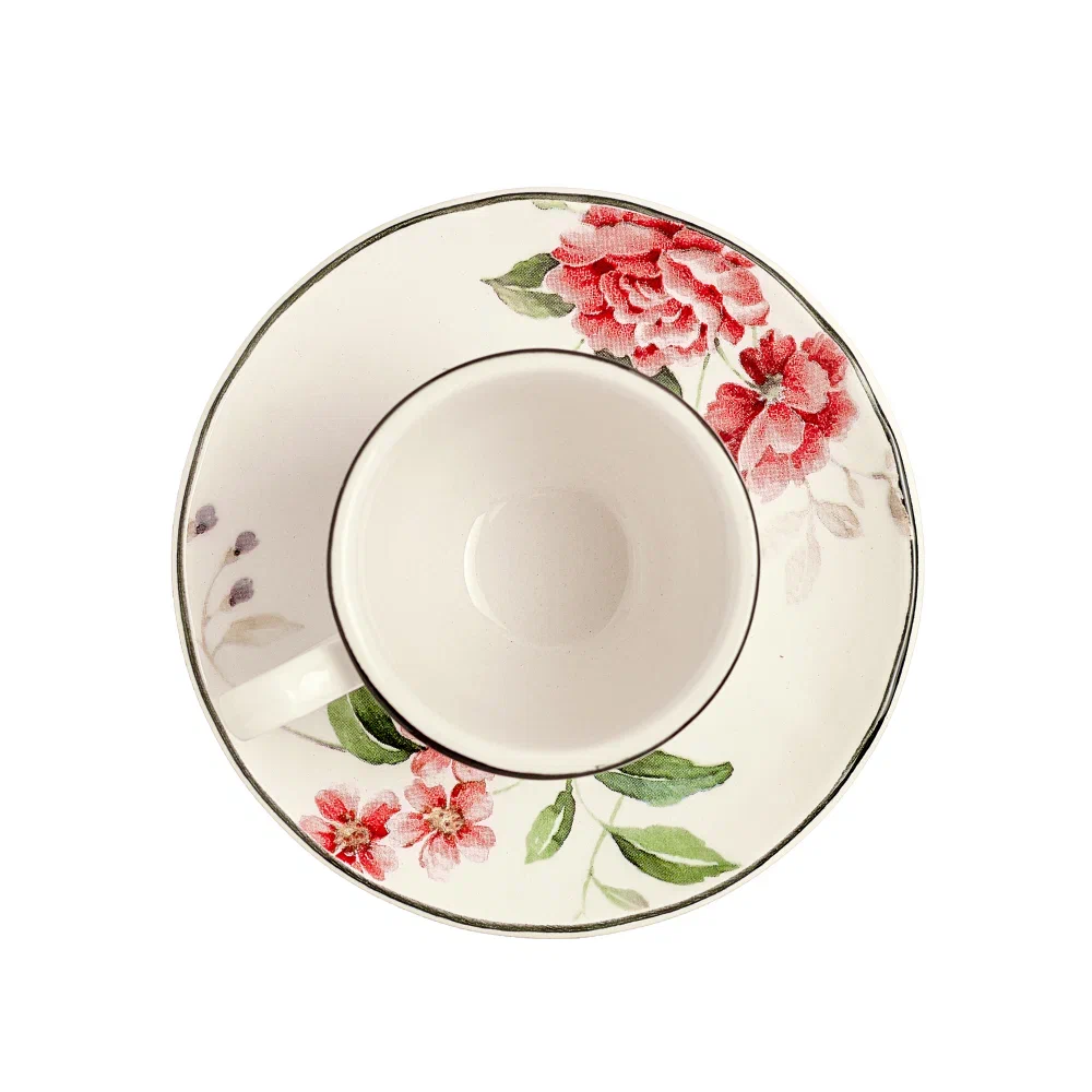 Чашка д/эспрессо 90 мл с блюдцем, PRISCILLA WITH BANDING     (6) (60)     GR05_90ES