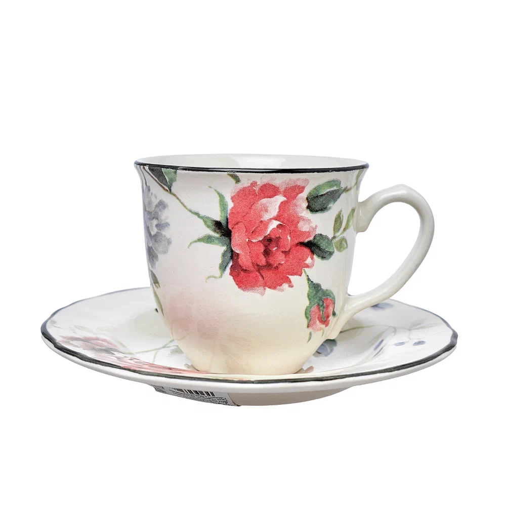 Чашка с блюдцем 200 мл, PRISCILLA WITH BANDING     (6) (36)     GR05_200TS